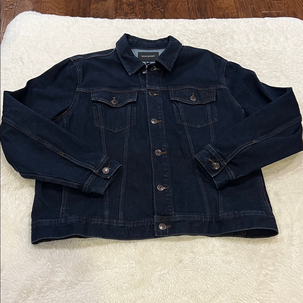 Banana Republic Mens Jean Denim Dark Jean Jacket XL